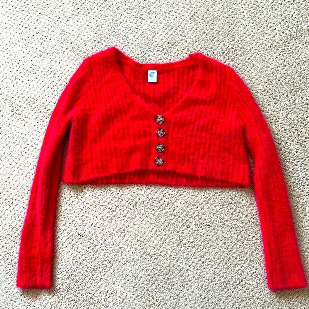 Urban Outfitters Red fuzzy Sweater perfect for Fall and Winter! Size M